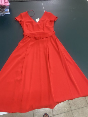 Derpouli red women's midi dress new, size S