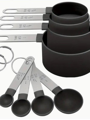 Set of 8 Plastic Measuring Cups for Cooking and Baking new