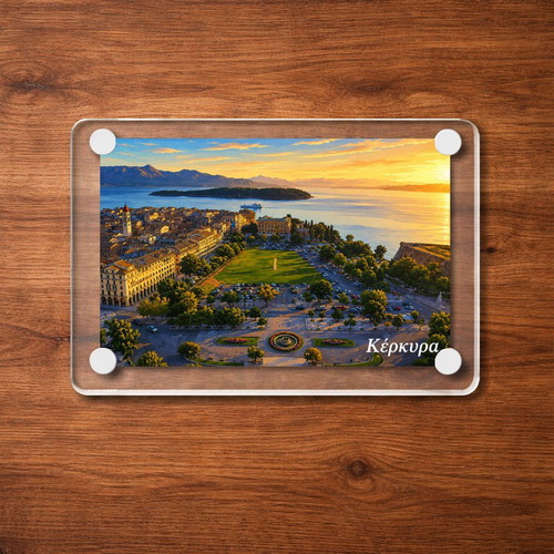 Acrylic fridge magnet 6x9cm – Corfu, Greek Summer collection