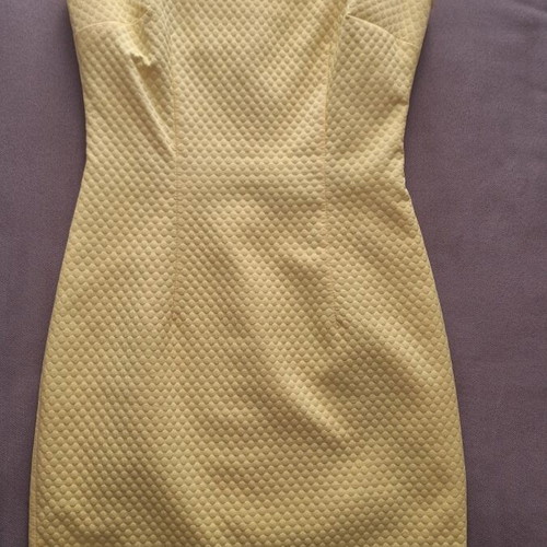 Toi&Moi mini dress with embossed pattern, size S, yellow