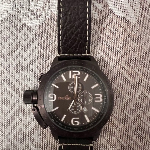 Oxette Unisex Wristwatch like new, brown leather strap, chronograph