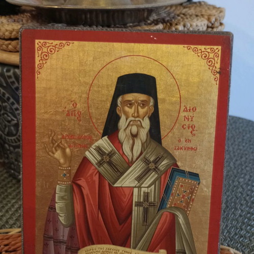 Icon replica of Byzantine icon used, size 13x10