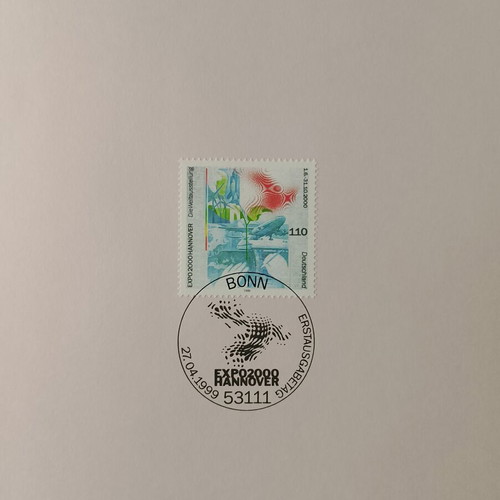 1999 German stamp with Bonn first day cover, mint