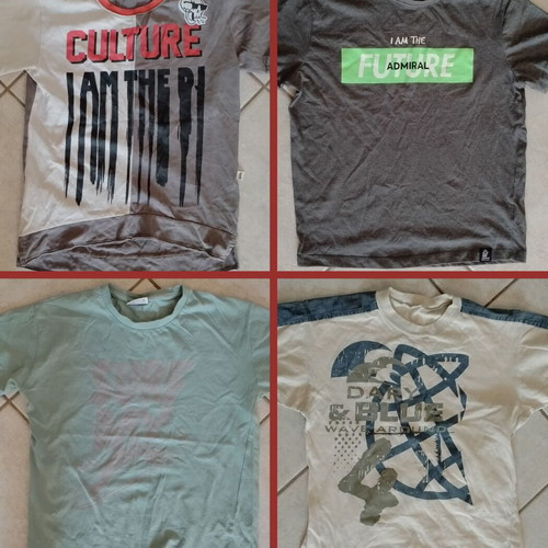 Boys' t-shirts used, pack of 4 for 10 years old, size 140 cm