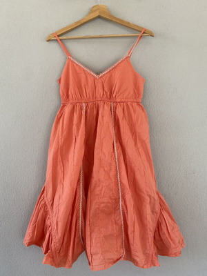 Coral Cotton Dress like new, XS to M, airy and lined