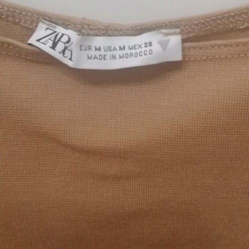 Φόρεμα μίντι μπεζ Zara σαν καινούργιο με σκίσιμο πίσω μέγεθος M