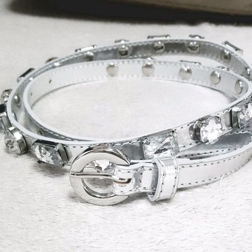 Women's silver belt with sparkling stones new