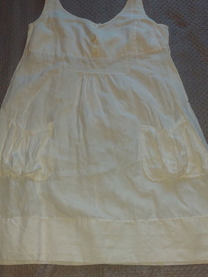 Linen dress used, size L 40, white