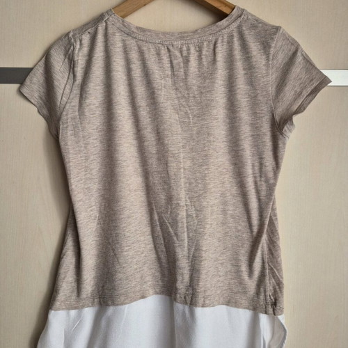 Stradivarius T-shirt used with print and chiffon hem size M