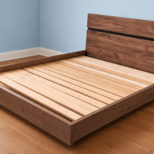KARENO wooden bed frame for 1.60x2.00 mattress, Kalua color