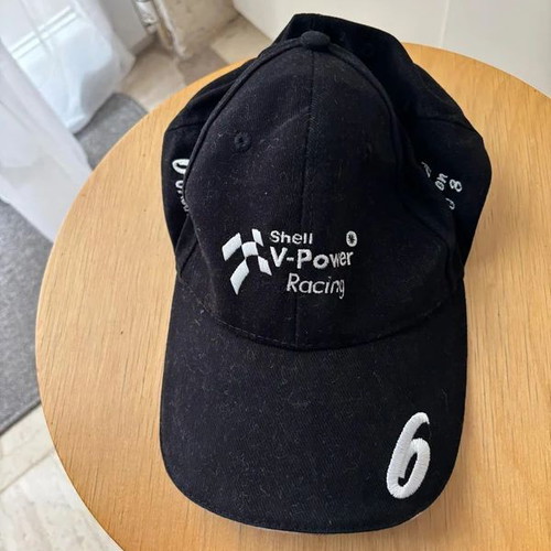 Shell Jockey Hat used, cotton, black and white, sizes M L