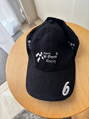 Shell Jockey Hat used, cotton, black and white, sizes M L