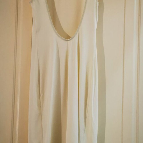 White elastic dress knee-length like new