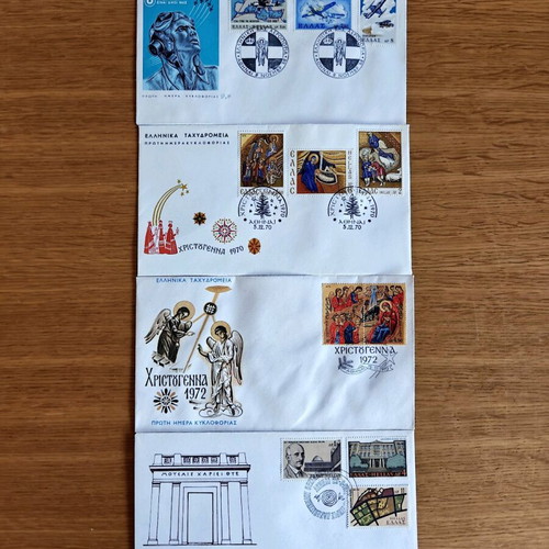 Collectible Greek First Day Covers like new 1968-1975