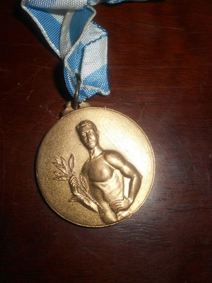 Rowing competition medal used