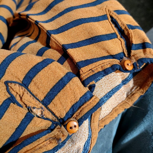 Bershka office pants and top set like new, blue and brown