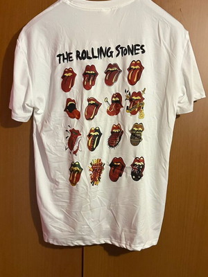 Μπλούζα Rolling Stones ανδρική L λευκή, καινούργια με iconic logos