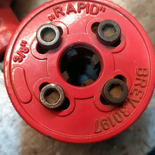 Rapid pipe threading dies like new, set of 3 pieces 3/8, 3/4, 1"