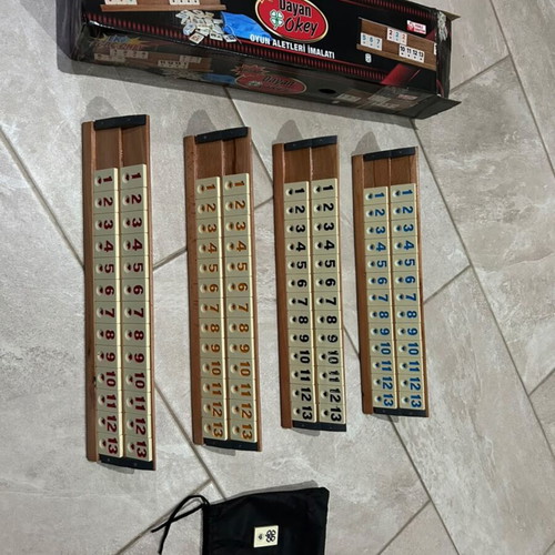 Board game with wooden bases new in original packaging
