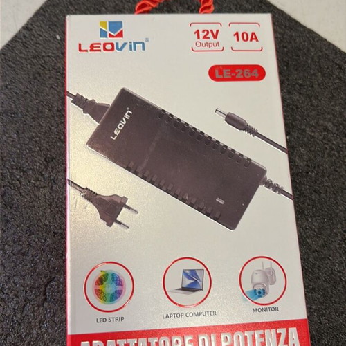 Leovin 12V 10A 120W power adapter new, 5.5x2.1mm plug