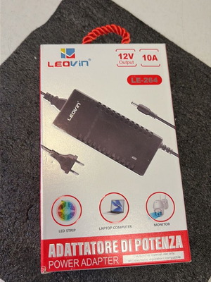 Leovin 12V 10A 120W τροφοδοτικό νέο, βύσμα 5,5x2,1mm