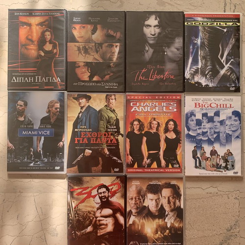 DVD movies set like new, one case broken