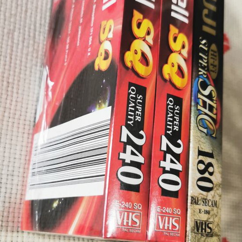 Maxell SQ 240 and Fuji Hi-Fi Super SHG 180 VHS tapes set, sealed