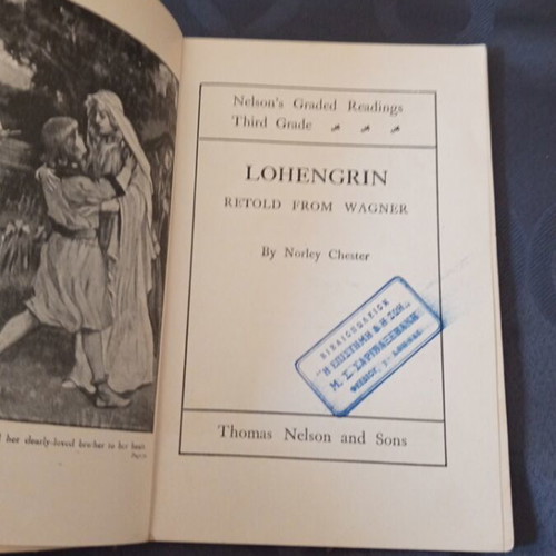 English Book Lohengrin Third Grade Used 1910-30