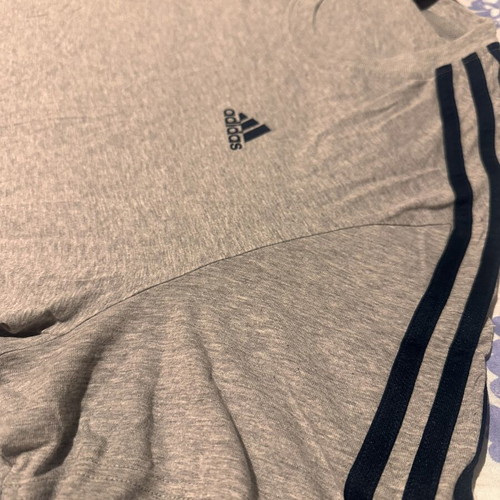 Adidas 3-Stripes men's T-shirt, grey melange, size XL