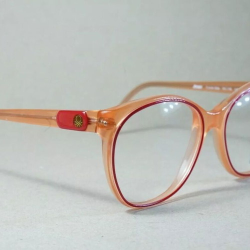 Italian Benetton women's myopia glasses used, orange
