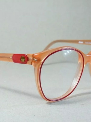 Italian Benetton women's myopia glasses used, orange