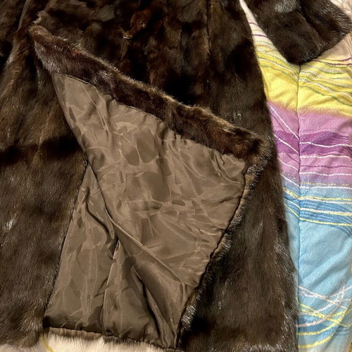 Authentic mink fur coat like new, brown, size L