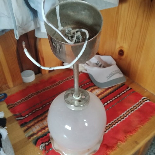 Ρετρό κλασικό βίντατζ φωτιστικό μονό κρεμαστό με ματ γυαλί