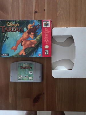 Disney's Tarzan Nintendo 64 game cartridge used with box and tray NTSC