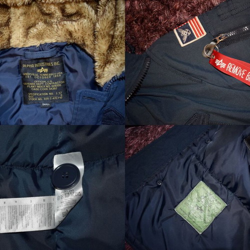 Alpha Industries Polar men's parka jacket size S used, blue