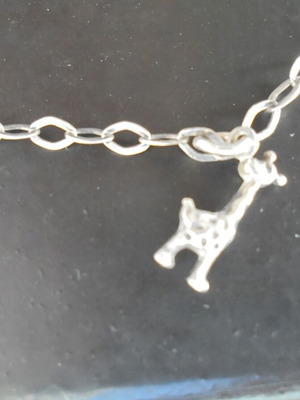 925 silver anklet used with hanging giraffe charm and bonus second anklet