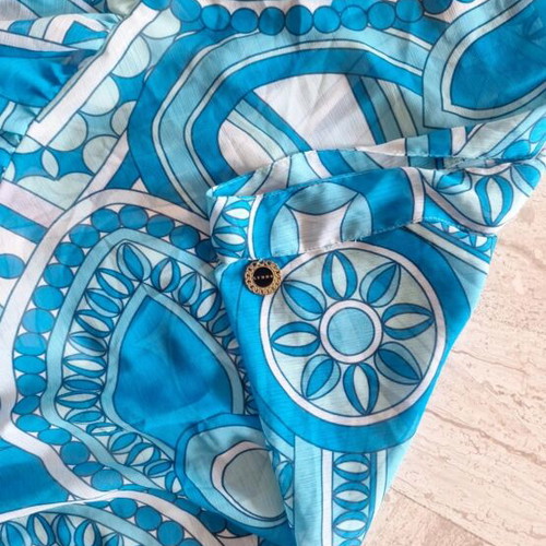 Lynne semi-transparent skirt and crop top set like new, white and blue