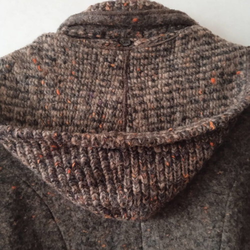 Vezzо wool cardigan used, size S, brown, with detachable hood