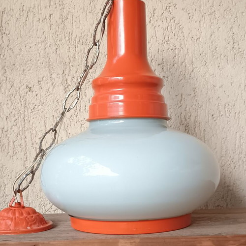 Vintage orange pendant ceiling light used