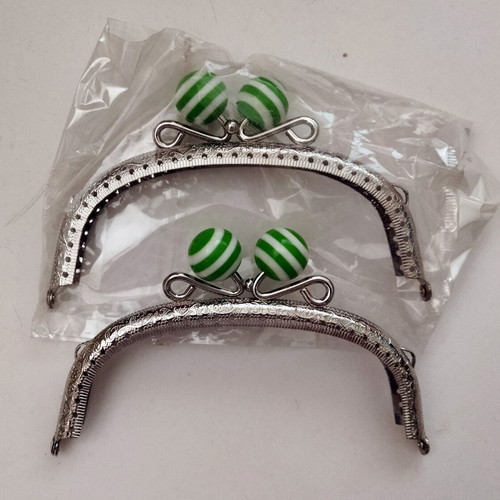 Clutch for Crochet Wallet Silver 12.5 cm Metal Frame and Clasps