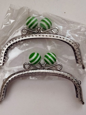 Clutch for Crochet Wallet Silver 12.5 cm Metal Frame and Clasps