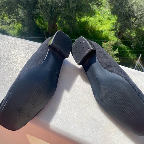 Casadei loafers size 39 like new, black suede with decorative buckle