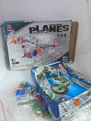 Metal construction sets used, lot