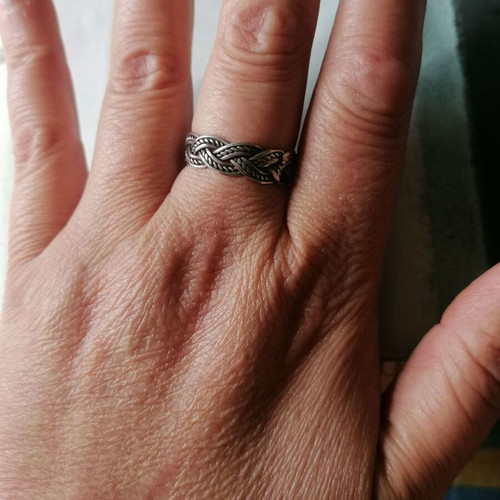 Men's silver 925 handmade braided ring new no 66 (US 11.5)