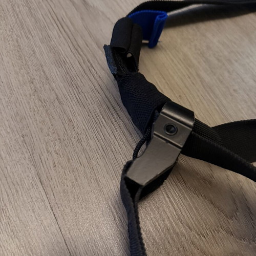 TRX strap used, blue color without ceiling hook