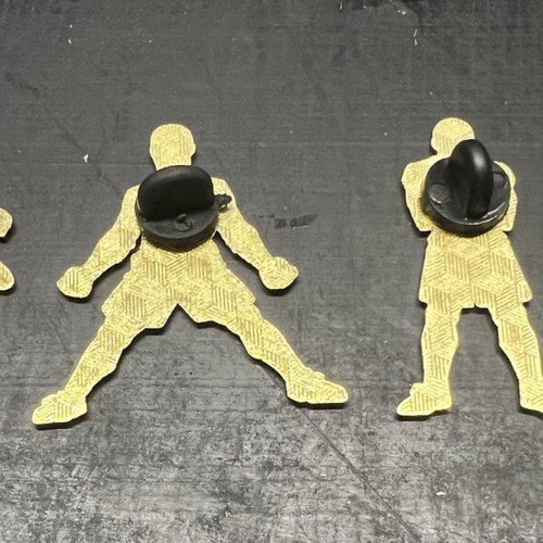Pins with World Cup stars Messi Ronaldo Mbappe Neymar, new, pack of 4