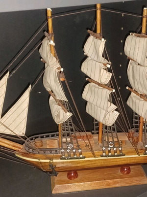 Wooden handmade decorative ship used