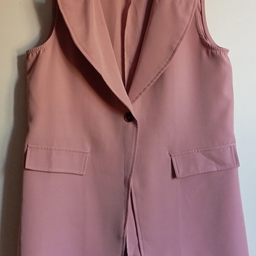 Sleeveless vest long, new, size L, pink