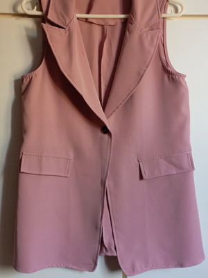 Sleeveless vest long, new, size L, pink