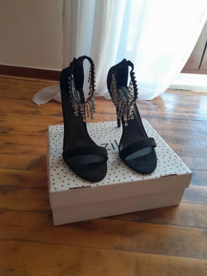 Bozikis high-heeled sandals new, black, size 41